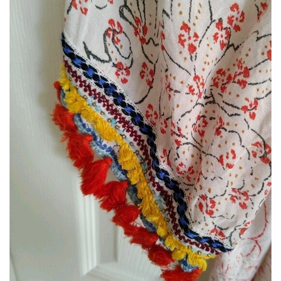 Anthropologie Maeve Paolina Tasseled Sleeve Peasant Blouse Small - Picture 7 of 11